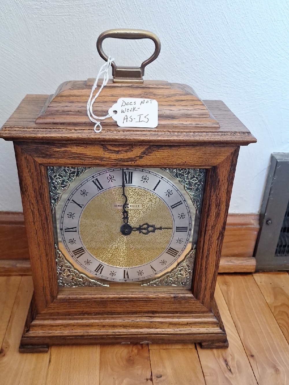 Oak Mantel Clock - Brown